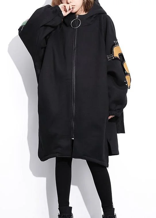 Classy black Fine Coats Women Work Outfits hooded thick Three-dimensional decoration outwears Puff Shoulder Coat Classy black Fine Coats Women Work Outfits hooded thick Three-dimensional decoration outwears Puff Shoulder Coat