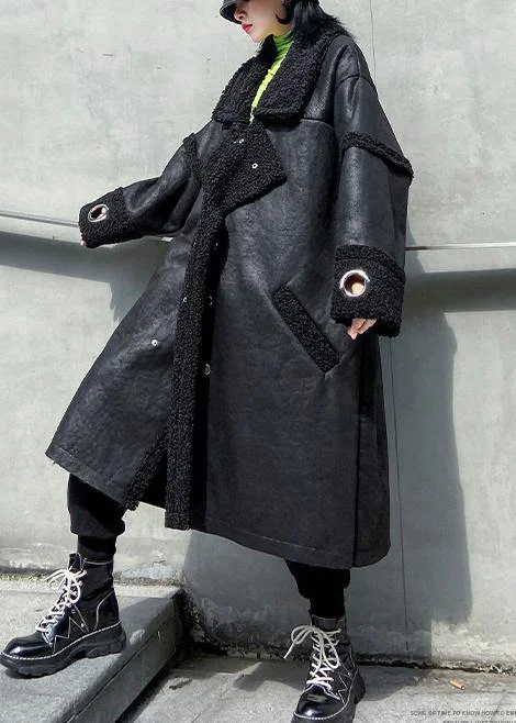 Classy Square Collar double breast Fine Long coats black Art women coats Soft Thermal Overcoat Classy Square Collar double breast Fine Long coats black Art women coats Soft Thermal Overcoat