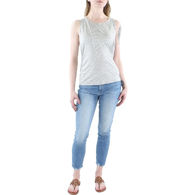 Coin 1804 Womens Plus Ruched Sides Crewneck Tank Top stylish tank top