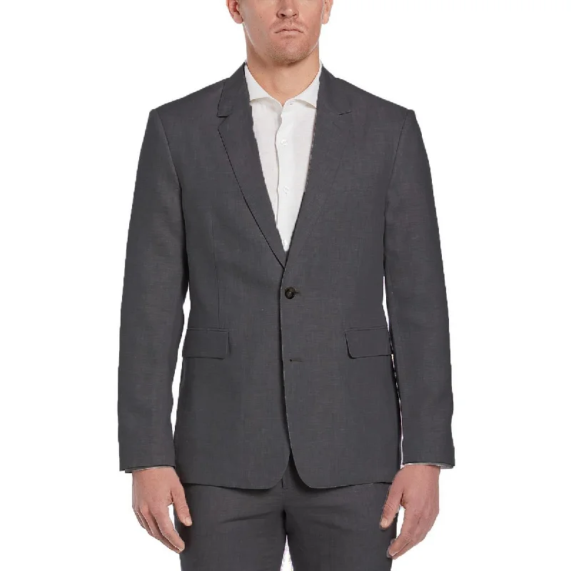 Cubavera Mens Delave Linen Classic Fit Sportcoat Fitted Faux Suede Blazer