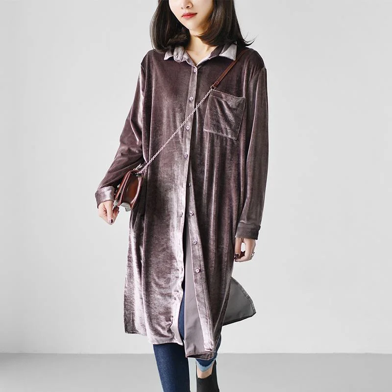 Elegant purple velour oversize velour dresses plus size coats outwear Thick Layered Jacket Elegant purple velour oversize velour dresses plus size coats outwear Thick Layered Jacket