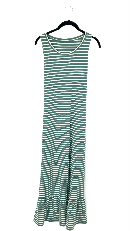 Green Striped Tank Top Dress - Size 4/6 lace back tank