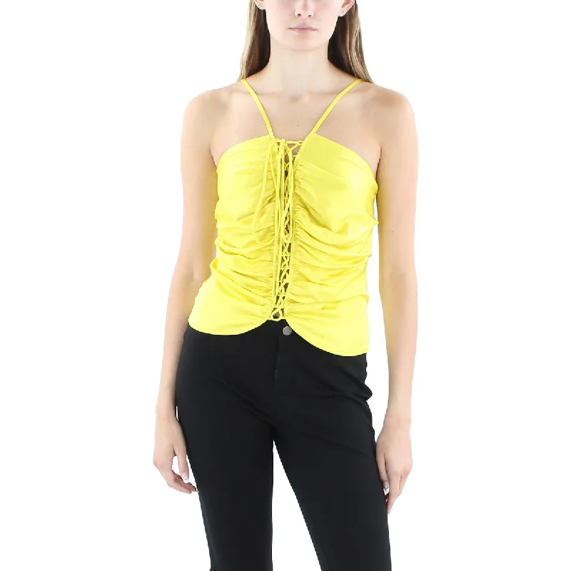 Guess by Marciano Womens Lace-Up Front Strappy Tank Top open back tank