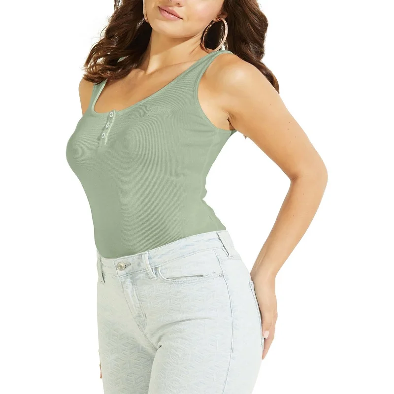 Guess Womens Knit Ribbed Tank Top activewear tank top