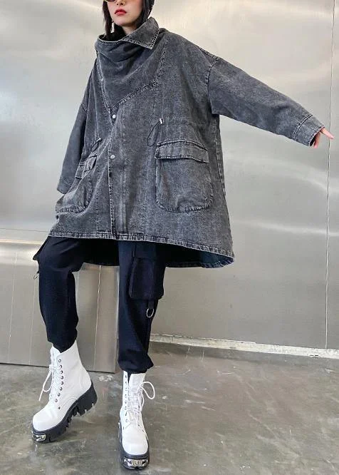Italian drawstring Fashion clothes For Women denim black gray coats High-Collar Puffer Coat Italian drawstring Fashion clothes For Women denim black gray coats High-Collar Puffer Coat