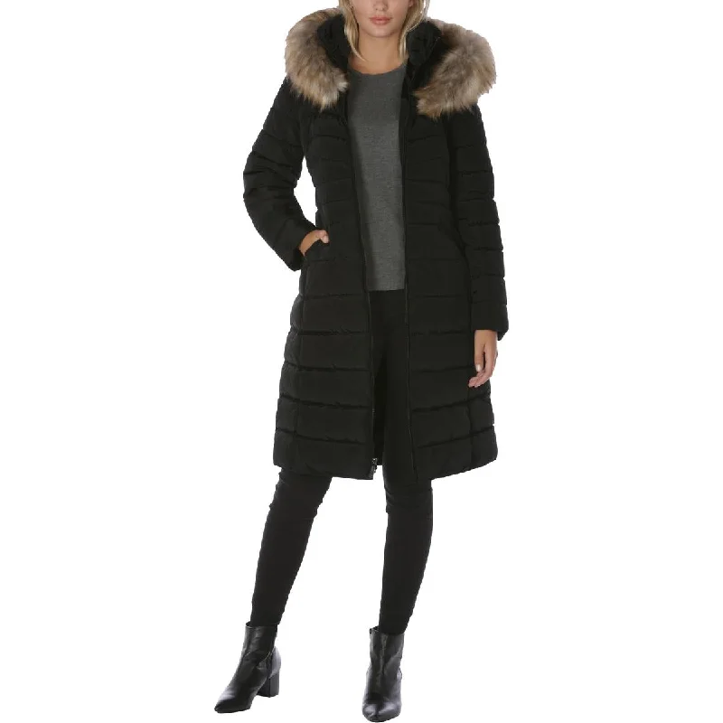 Laundry by Shelli Segal Women's Hooded Long Puffer Coat with Faux Fur Trim Vintage Suede Jacket Laundry by Shelli Segal Women's Hooded Long Puffer Coat with Faux Fur Trim Vintage Suede Jacket