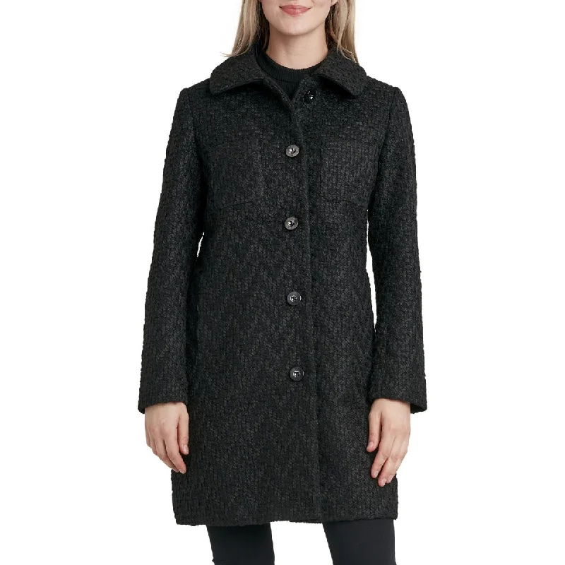 Laundry by Shelli Segal Women's Textured Knit Mid-Length Walker Coat Sporty Zip-Up Jacket Laundry by Shelli Segal Women's Textured Knit Mid-Length Walker Coat Sporty Zip-Up Jacket