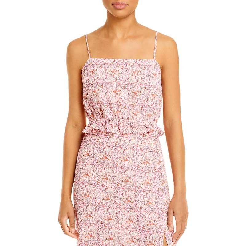 Lucy Paris Womens Floral Gathered Tank Top lightweight tank top