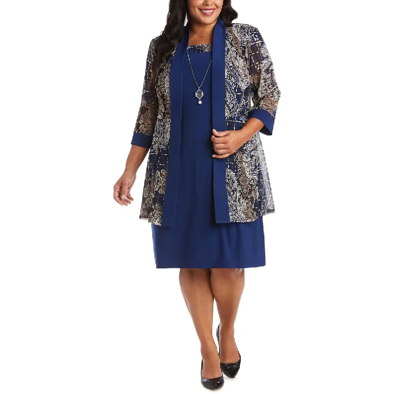 R&M Richards Womens Plus Printed Cardigan Open-Front Blazer Cable Knit Ribbed Knit Lace Knit R&M Richards Womens Plus Printed Cardigan Open-Front Blazer Cable Knit Ribbed Knit Lace Knit