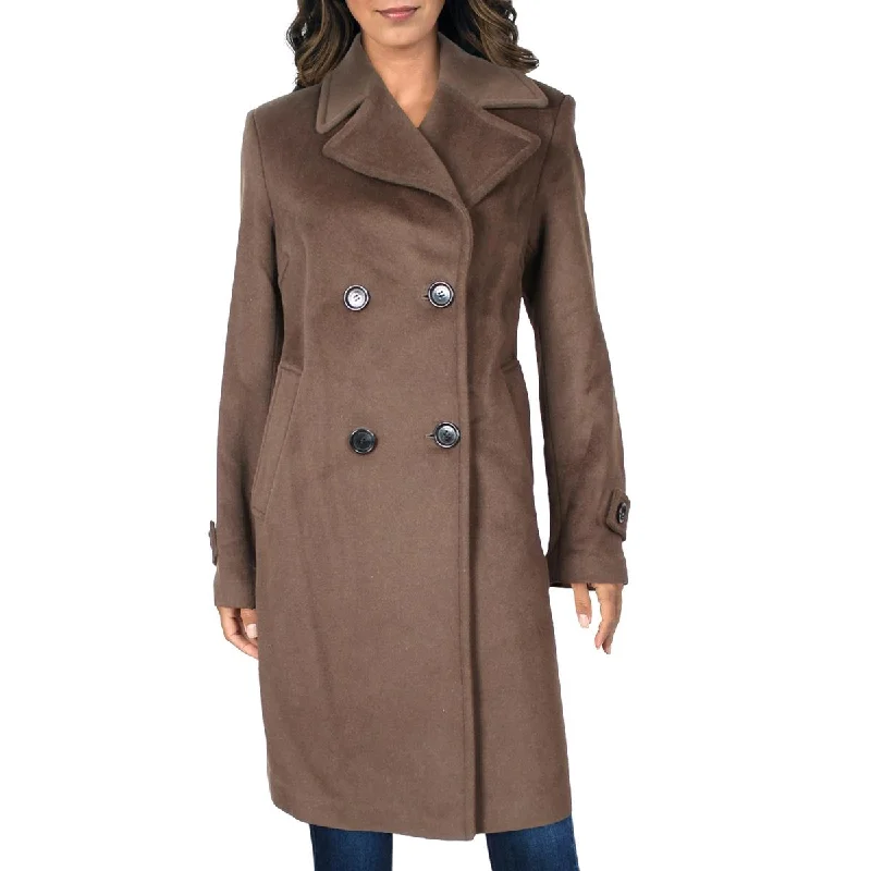 Sam Edelman Double Breasted Wool Blend Twill Coat Classic Trench Coat