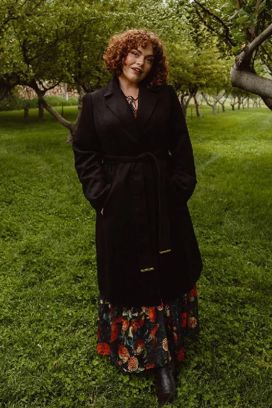 Sloane Coat in Black - FINAL SALE Ruched Sleeve Blazer