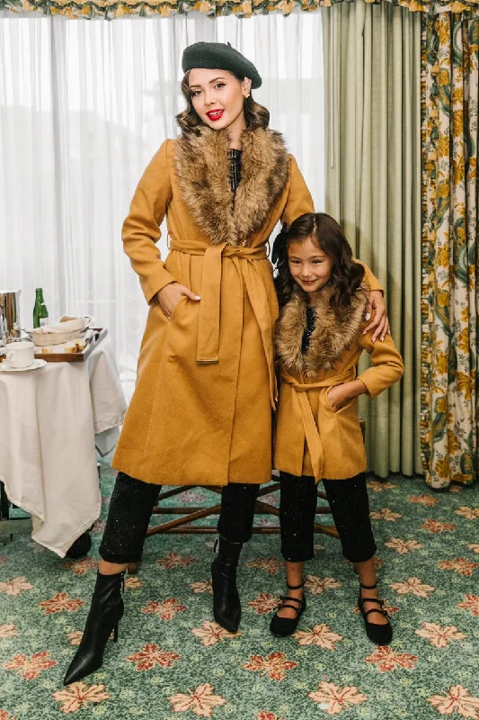 Sloane Coat in Camel - FINAL SALE Checkered Wool Shacket