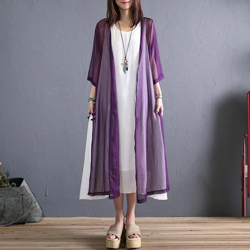 Summer dress ultra-thin open fork super wave skin sunscreen transparent cardigan Zippered Buttoned Snapped Summer dress ultra-thin open fork super wave skin sunscreen transparent cardigan Zippered Buttoned Snapped