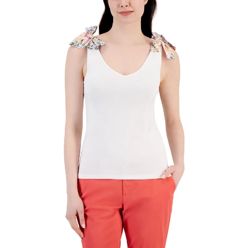 Tommy Hilfiger Womens Ribbed Cotton Tank Top workout tank top