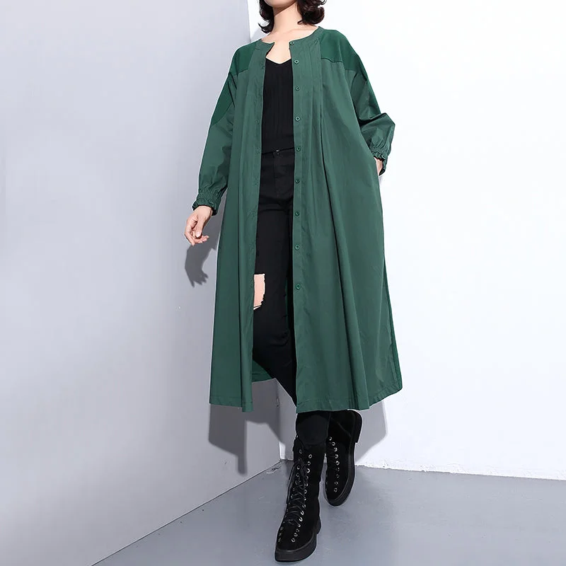 vintage green Coat plus size stand collar Winter coat women pockets patchwork Coats Knit Longline Duster vintage green Coat plus size stand collar Winter coat women pockets patchwork Coats Knit Longline Duster