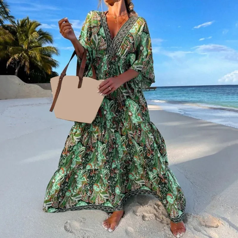 Amy Fashion - Vintage Lace-Up Kimono Cardigan Boho Dress Elegant Classic Vintage