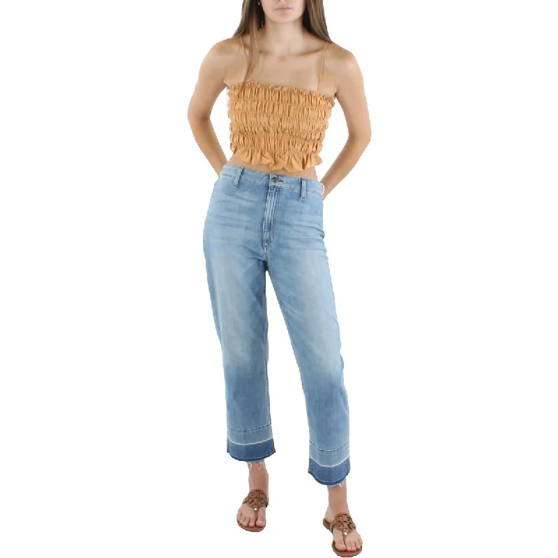 Willow Womens Ruched Ruffled Tank Top turquoise tank top