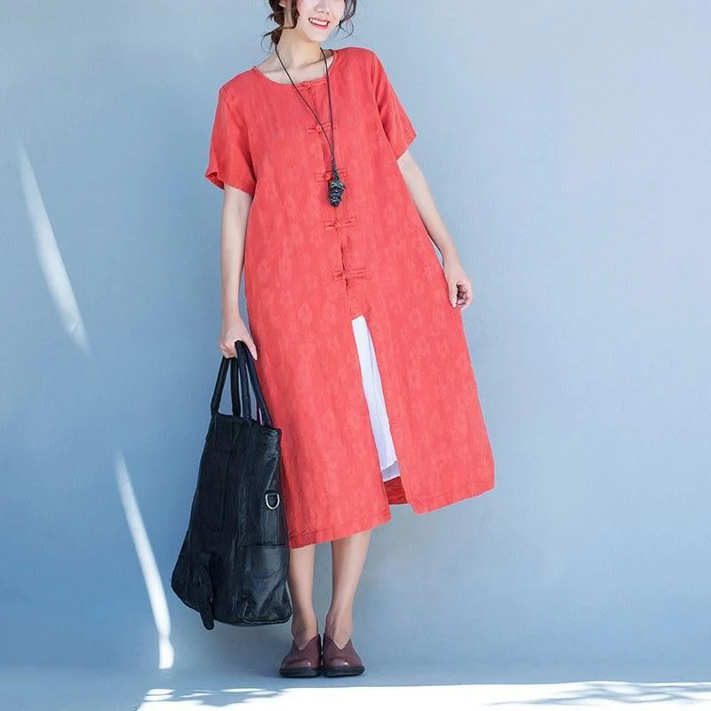 Women short sleeve cardigan dress Embroidered Appliqued Beaded
