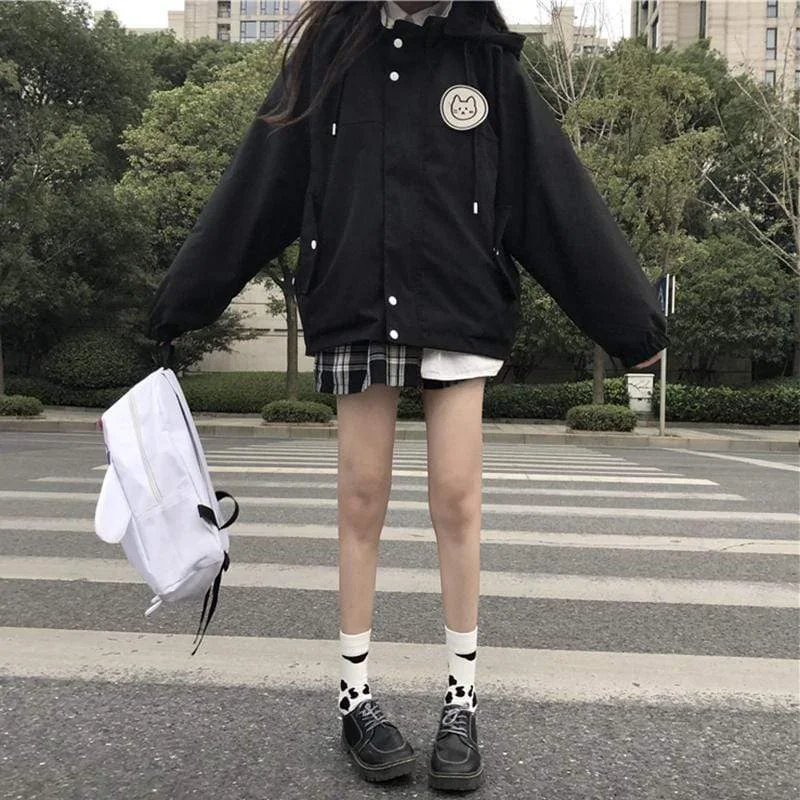 Women's Korean Fashion Single-breasted Drawstrings Coats With Hood Fitted Tailored Blazer Women's Korean Fashion Single-breasted Drawstrings Coats With Hood Fitted Tailored Blazer
