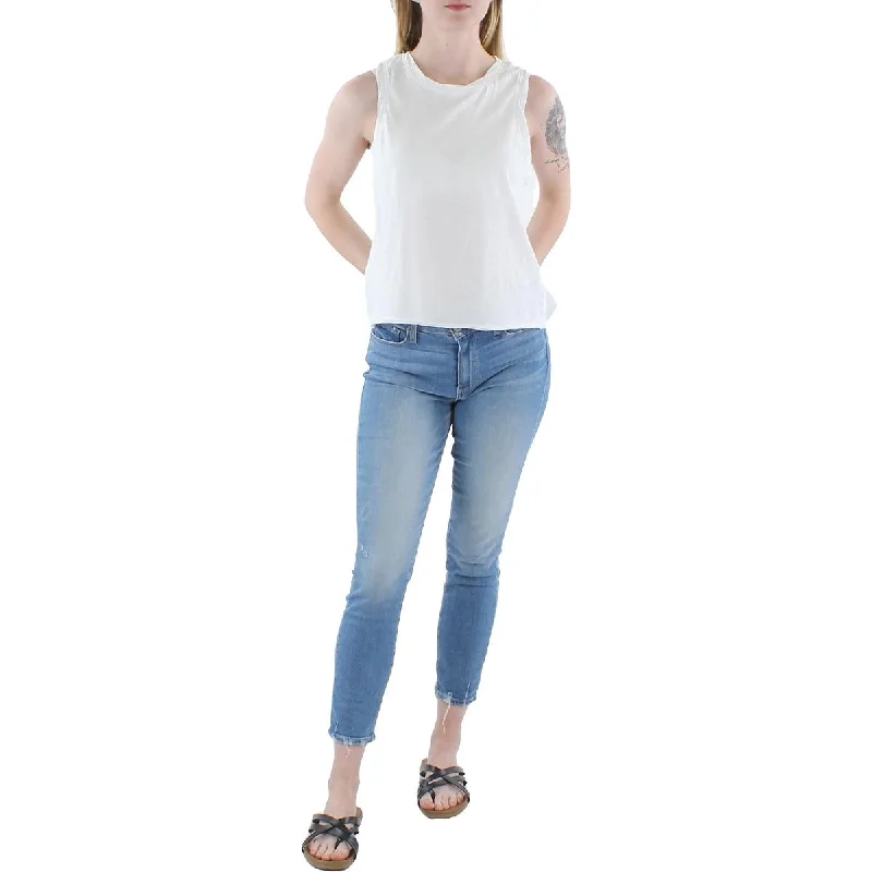 Z Supply Womens Slub Rolled Hem Tank Top cropped tank top