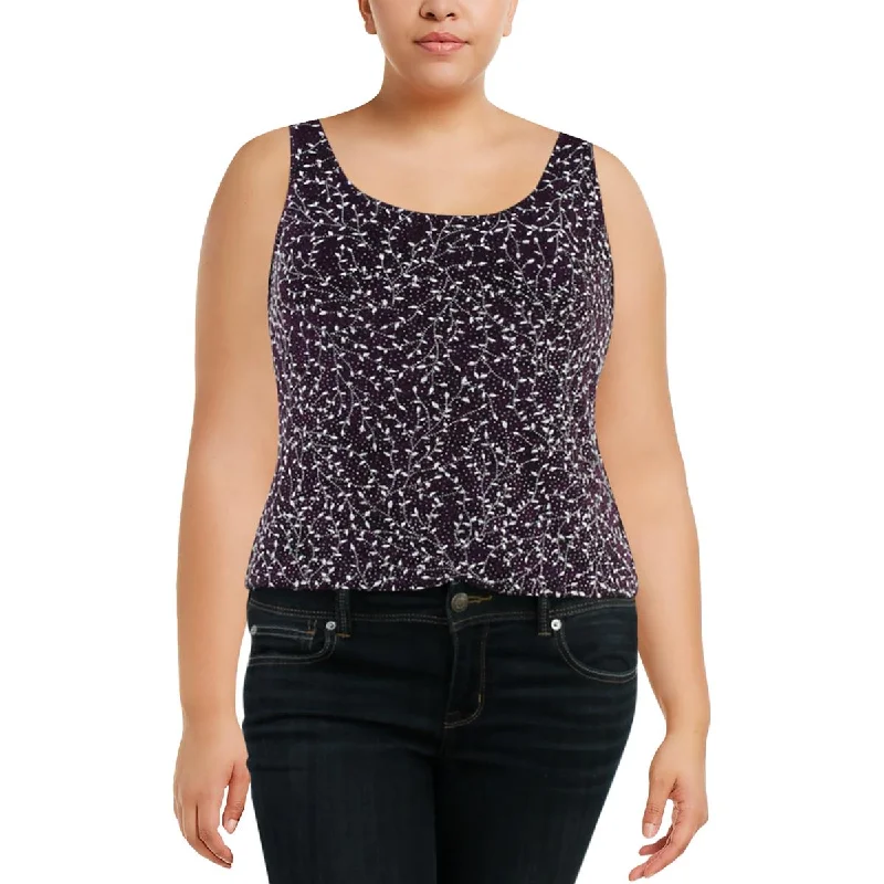 Alex Evenings Womens Petites Knit Glitter Tank Top silver tank top