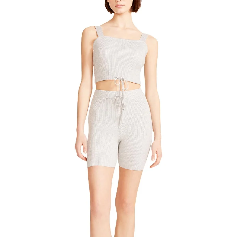 Madden Girl Women's 2 Piece Ribbed Knit Tank Top and Biker Short Set charcoal tank top Madden Girl Women's 2 Piece Ribbed Knit Tank Top and Biker Short Set charcoal tank top