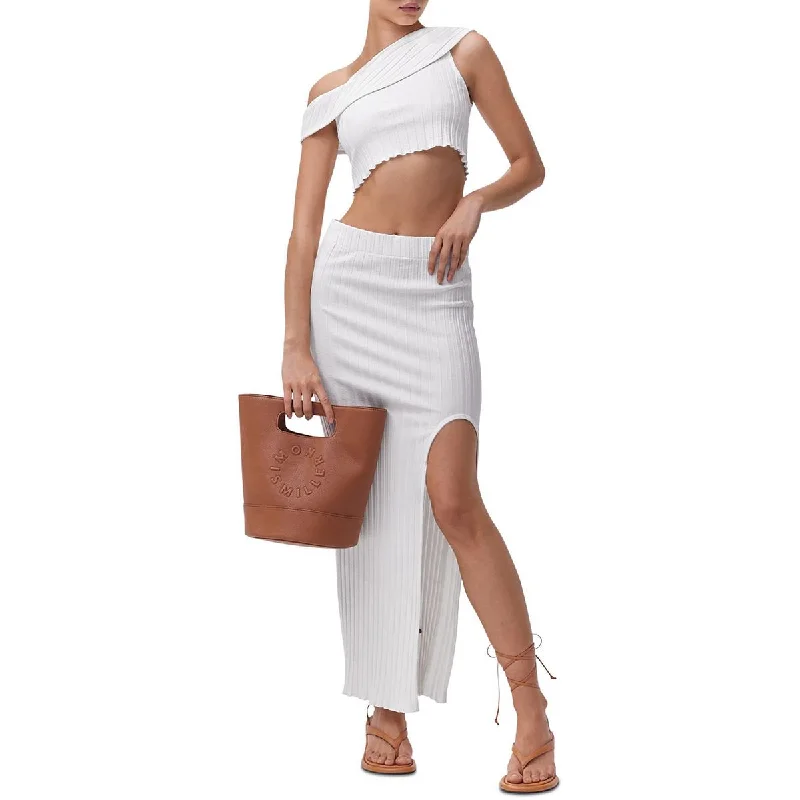 Simon Miller Womens Shutter Pleat Asymmetric Tank Top ivory tank top