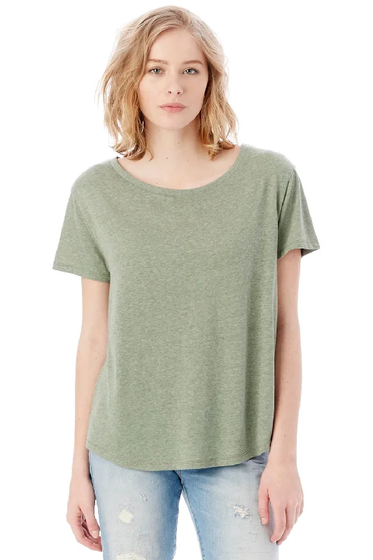 Alternative Womens Backstage Vintage Short Sleeve Crewneck T-Shirt - Vintage Pine Green