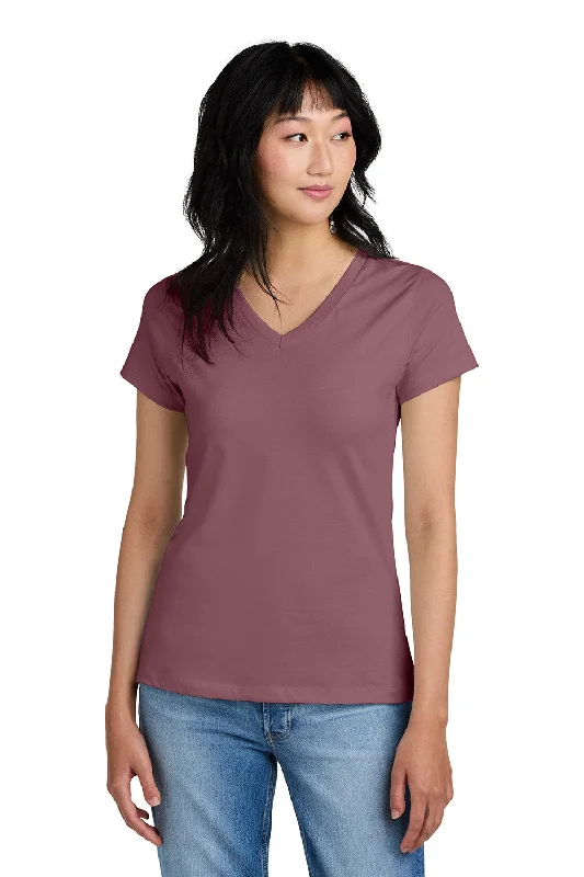 District Womens Perfect Weight Short Sleeve V-Neck T-Shirt - Orchid Haze - NEW