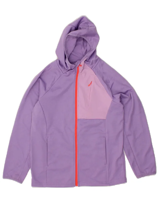 MOUNTAIN WAREHOUSE Girls Zip Hoodie Sweater 11-12 Years Purple Polyester