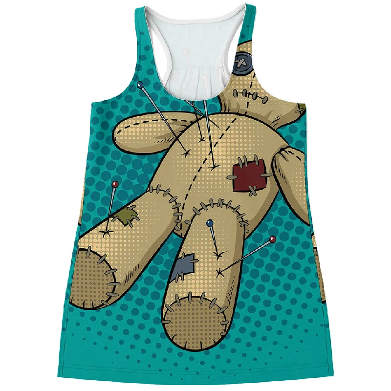 Voodoo Doll Print Women's Racerback Tank Top